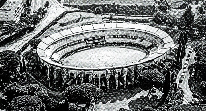 Arènes de Fréjus — vue aérienne
